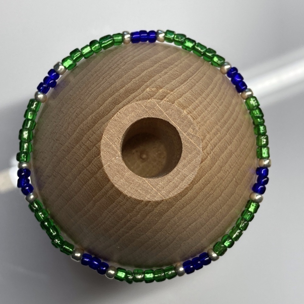 Green & Blue Stretch Beaded Anklet - Picture 3 of 10